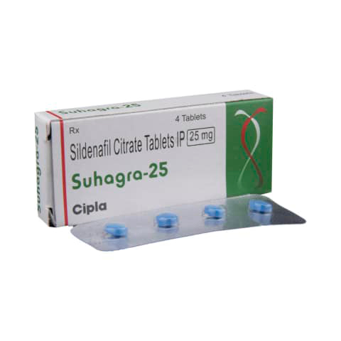 Sildenafil (Suhagra 25) 25 mg Tablet is a phosphodiesterase-5 (PDE5) inhibi...